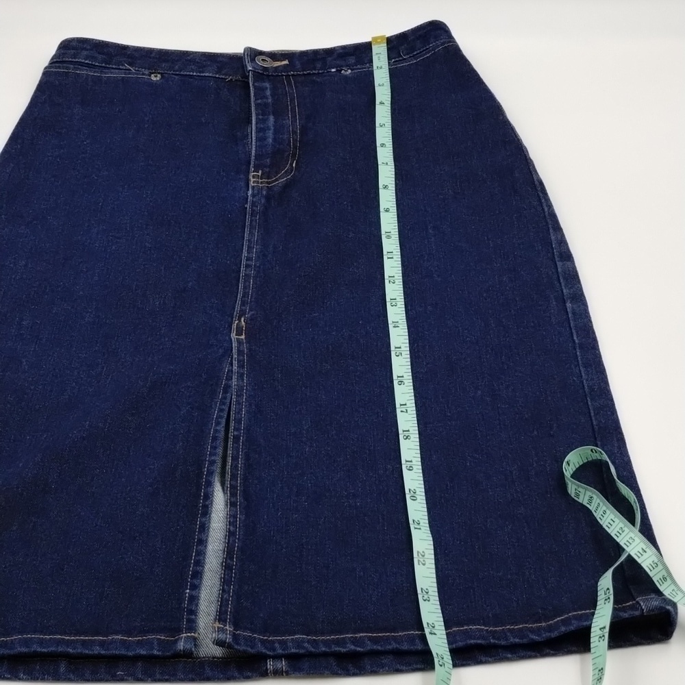 GAP Stretch Knees Length Denim Skirt Size 6 with Split - Picture 6 of 9